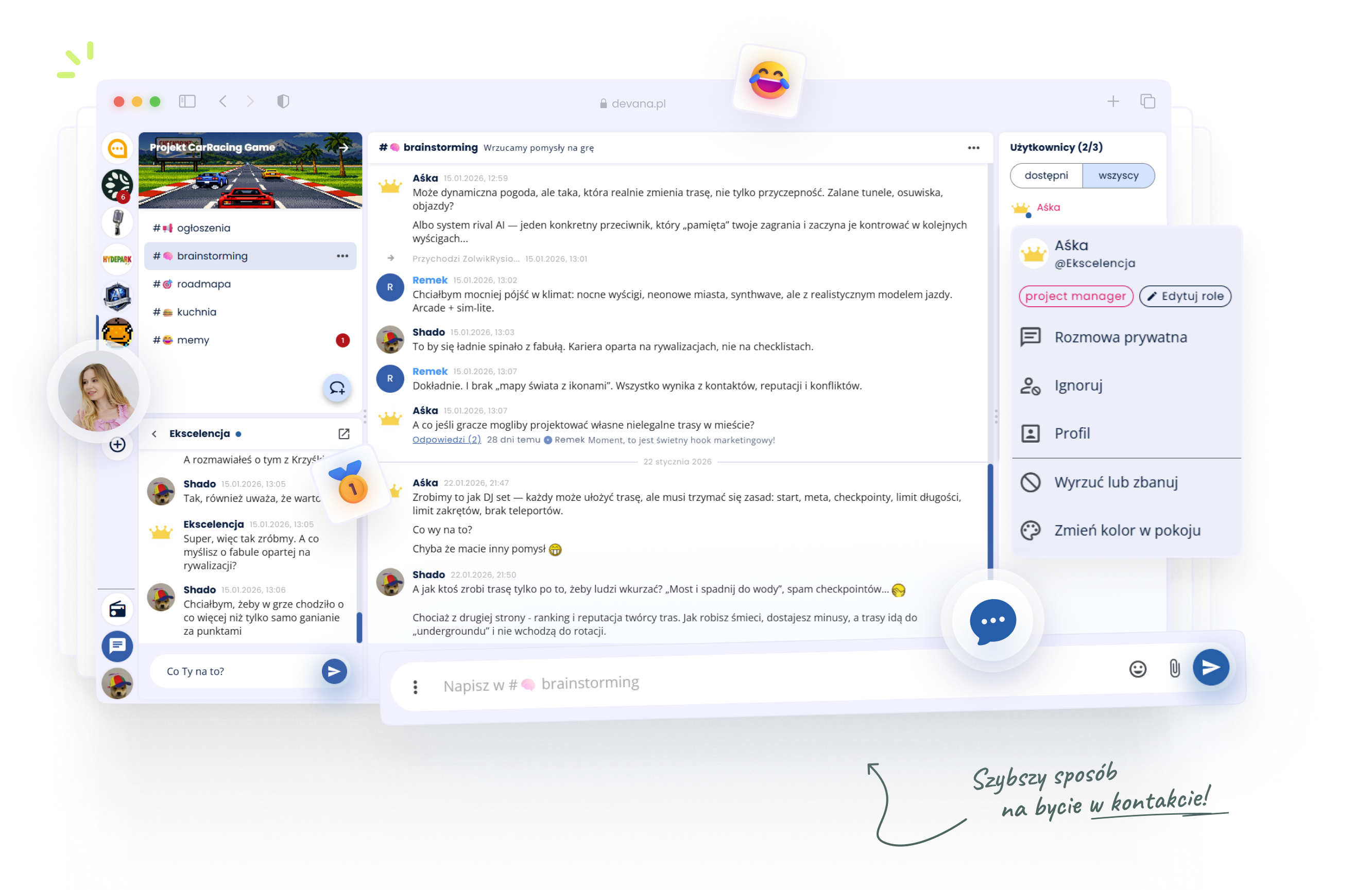 Devana on desktop